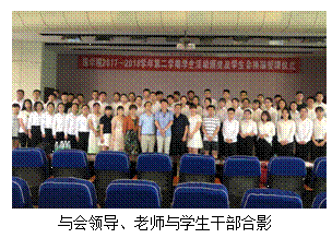 文本框:  与会领导、老师与学生干部合影